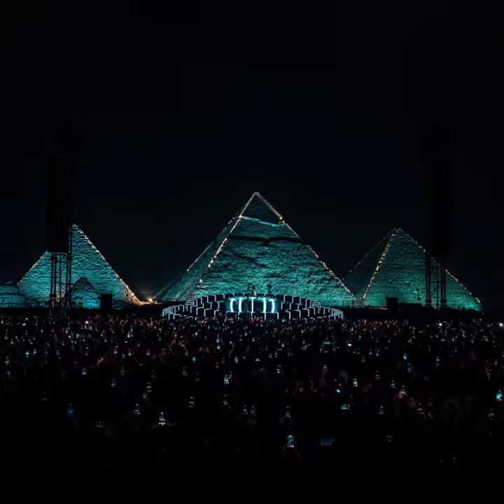 ARGY festival stage beneath the Pyramids of Giza